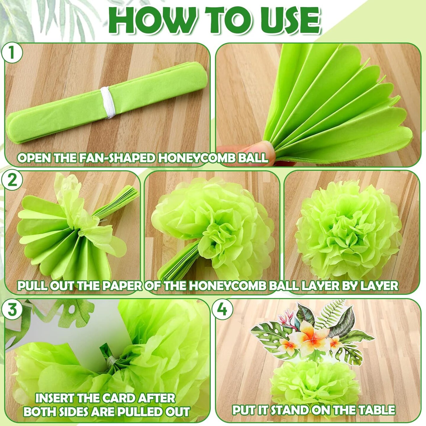 9 Pcs Hawaii Luau Honeycomb Centerpieces Tropical Aloha Party Decorations for Table Hawaii Table Toppers Paper Centerpieces for Tropical Luau Party Supplies