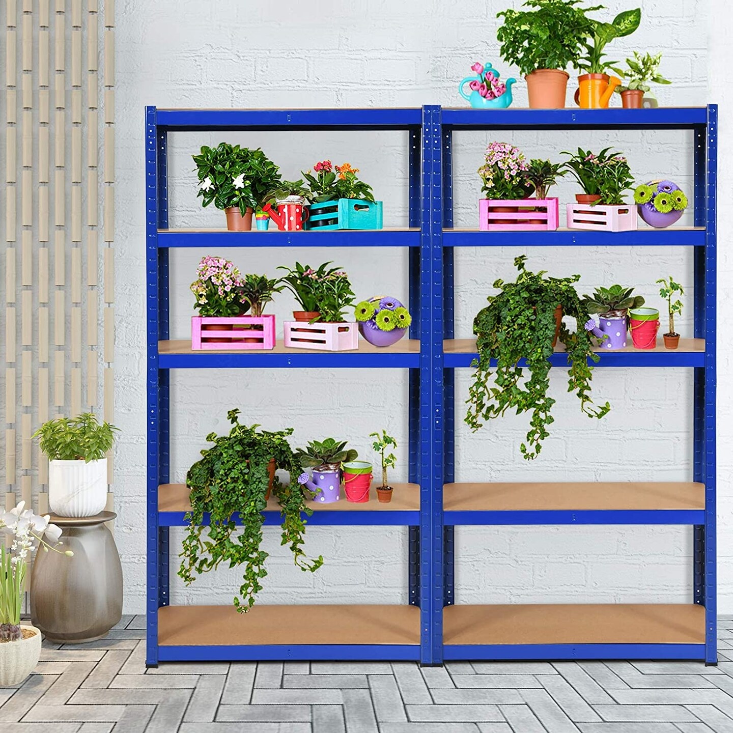 2-Piece Adjustable 5-Tier Shelving Rack for Heavy Duty Storage Needs