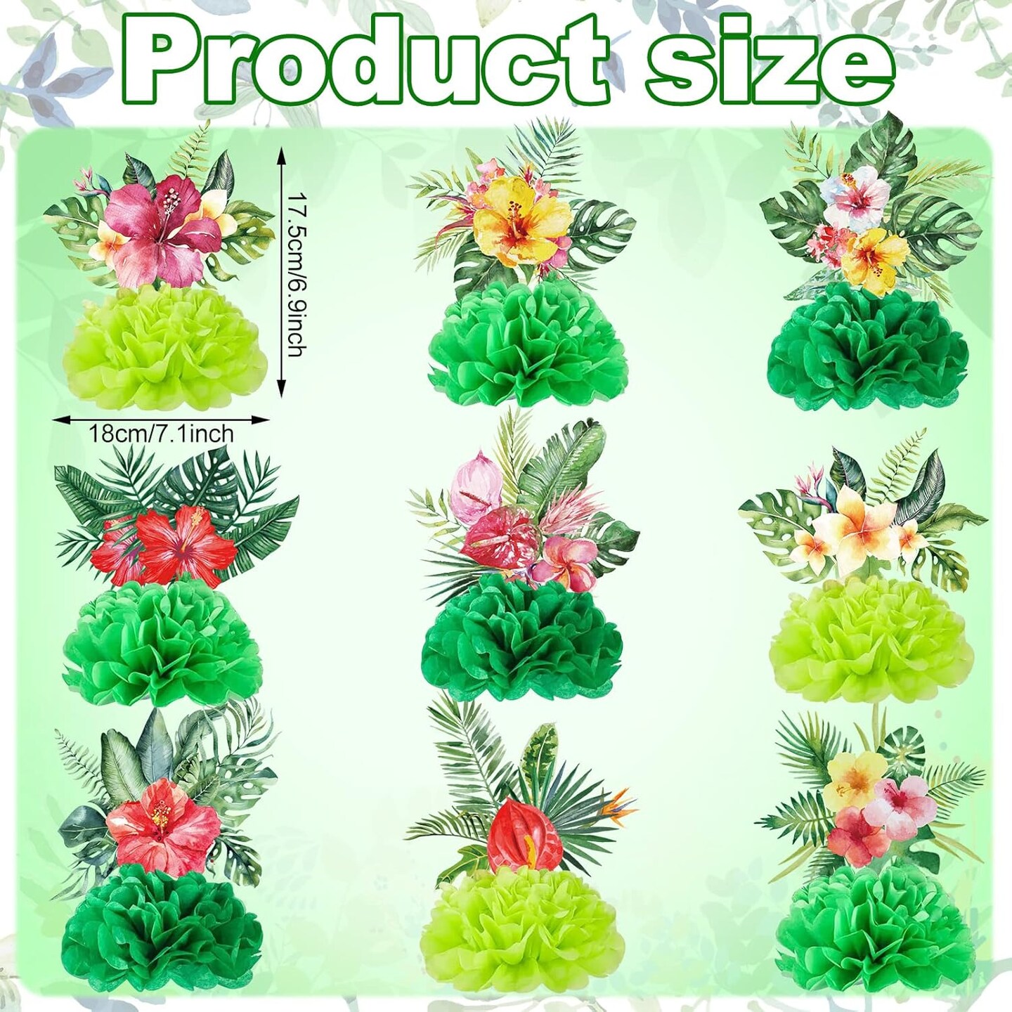 9 Pcs Hawaii Luau Honeycomb Centerpieces Tropical Aloha Party Decorations for Table Hawaii Table Toppers Paper Centerpieces for Tropical Luau Party Supplies