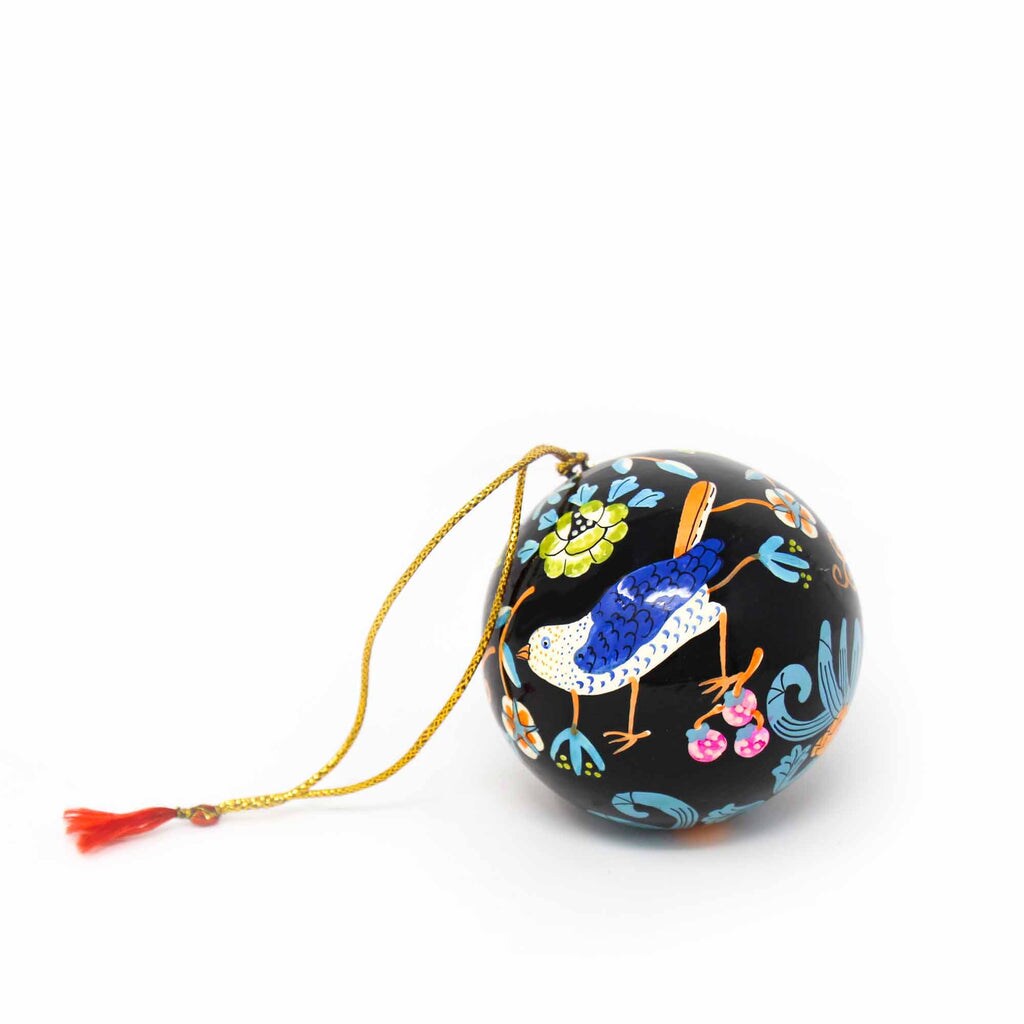 Multi Color Papier-Mache Animal Ornaments Set Handcrafted Glossy Finish