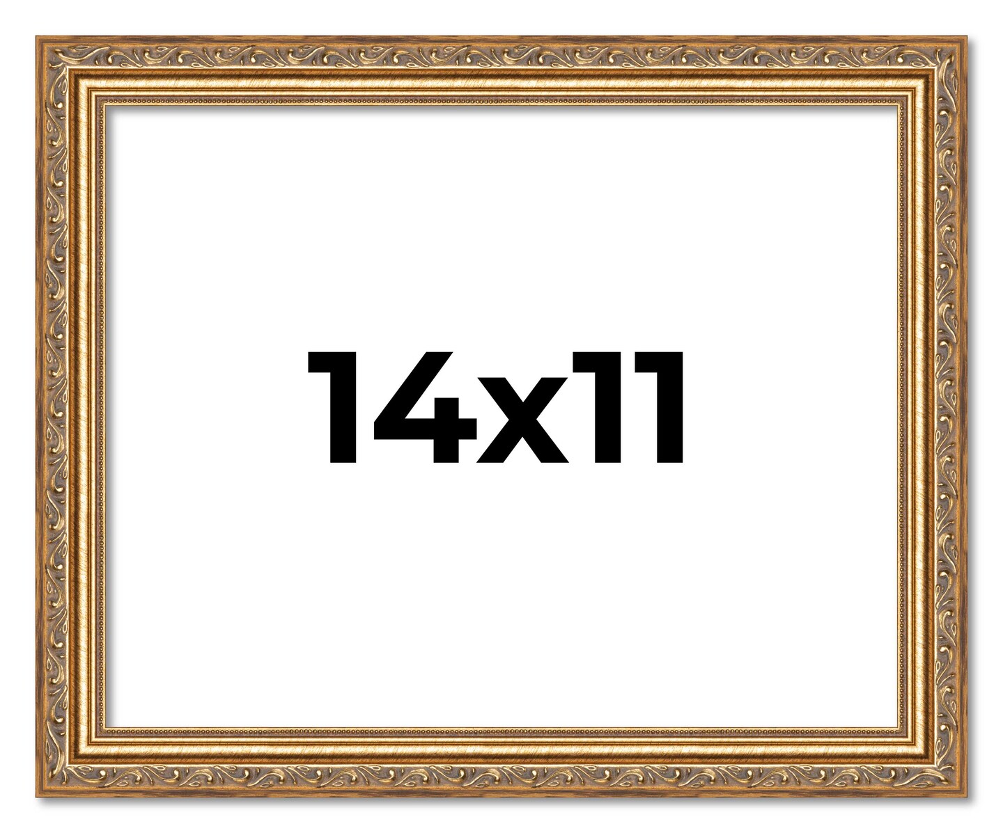 14x11 Solid Wood Antique Picture Frame with UV-Resistant Acrylic &#x26; Acid-Free Backing, Available in 4 Finishes: Bronze, Gold, Silver, and Gold with Black