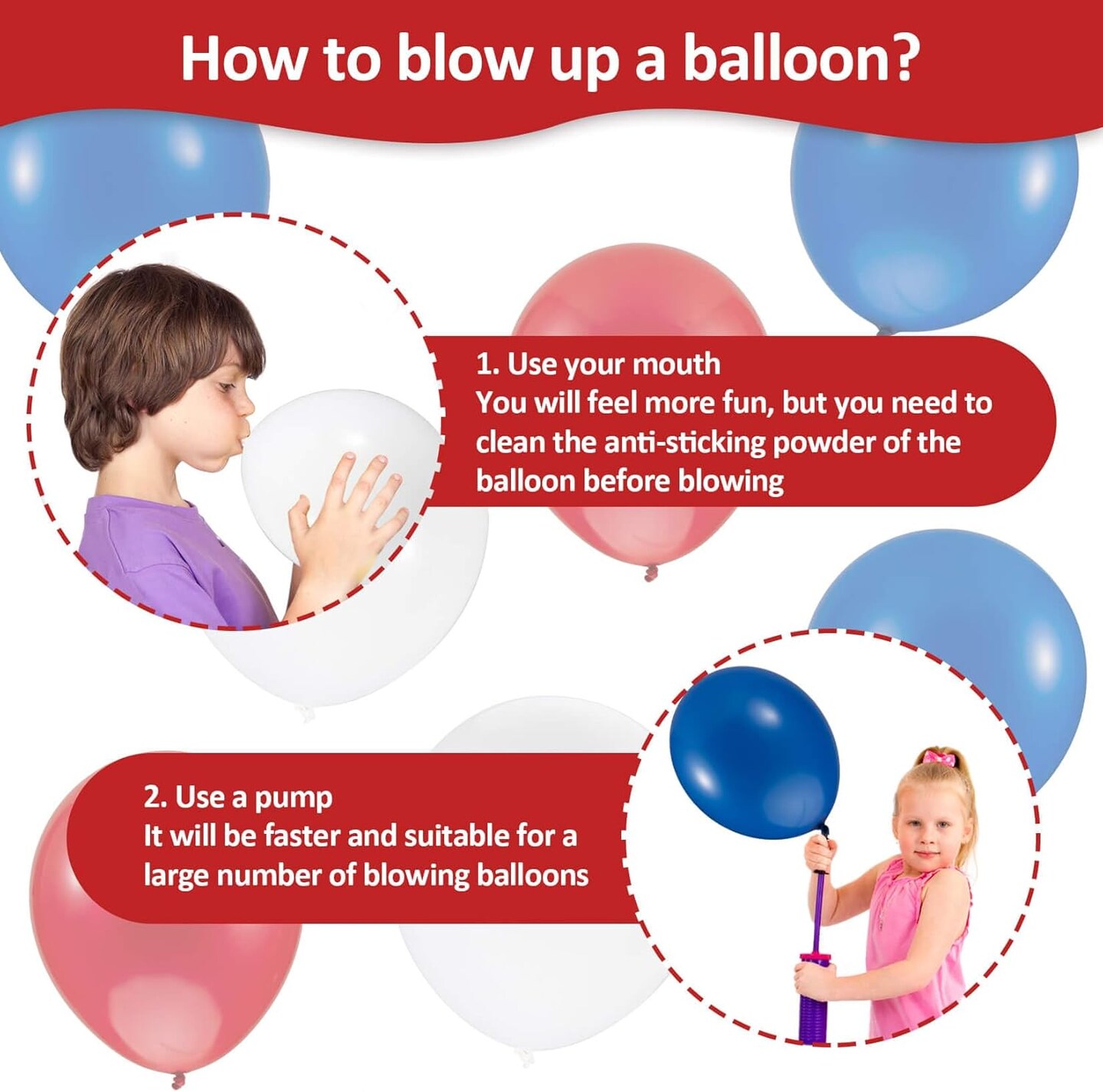 30Pcs Red White and Blue Balloons - 4th of July Decorations Independence Day Patriotic Anniversary De Fiestas Balloons for Birthday Party Balloons Decoration 12 Inch