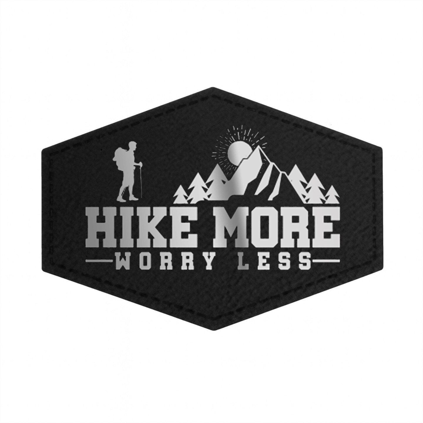 Engravable Leather Patch Blanks for Hats, Jackets & Bags – Laserable Faux Leather Patches with Adhesive & Stitch – Leatherette Apparel Patches (Hexagon, 5 Pack)