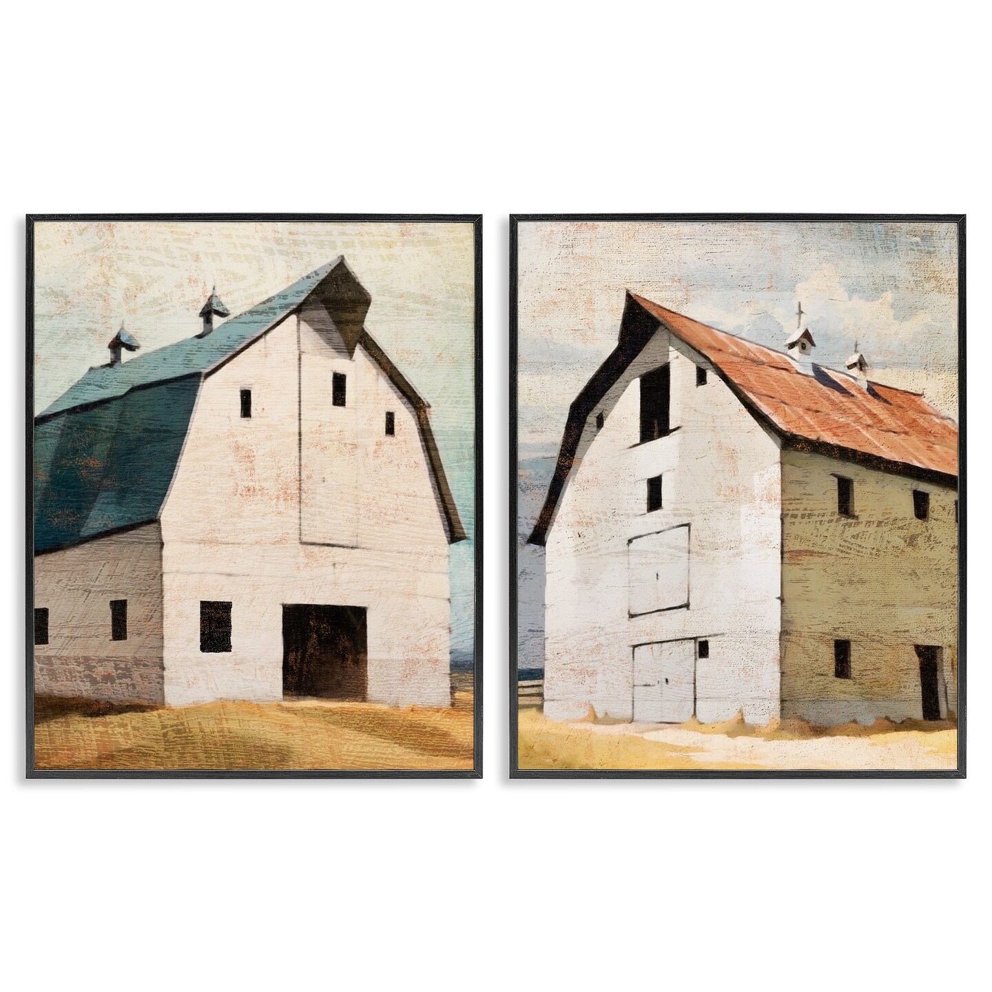 Stupell Industries Rustic Big Barns 2pc Framed Giclee Set, design by Susan Jill