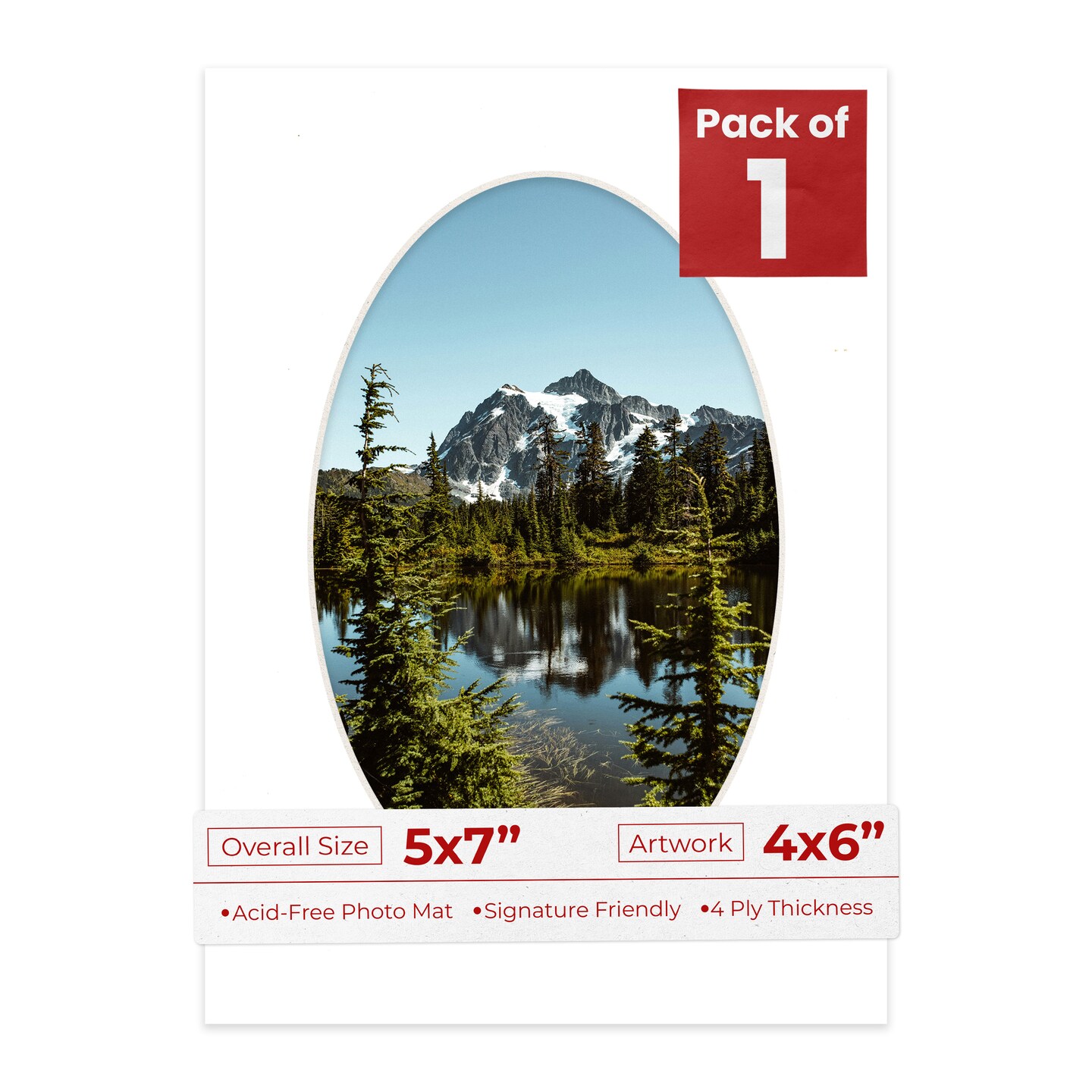 Textured White Mat Board for 5x7 Frames - Oval Opening for 4x6 Photos