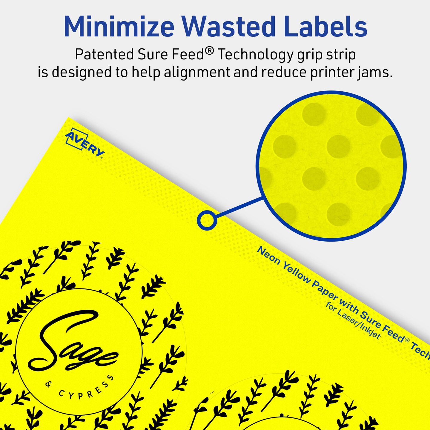 Avery Neon Yellow Paper Labels, 3.5&#x22; Diameter Round