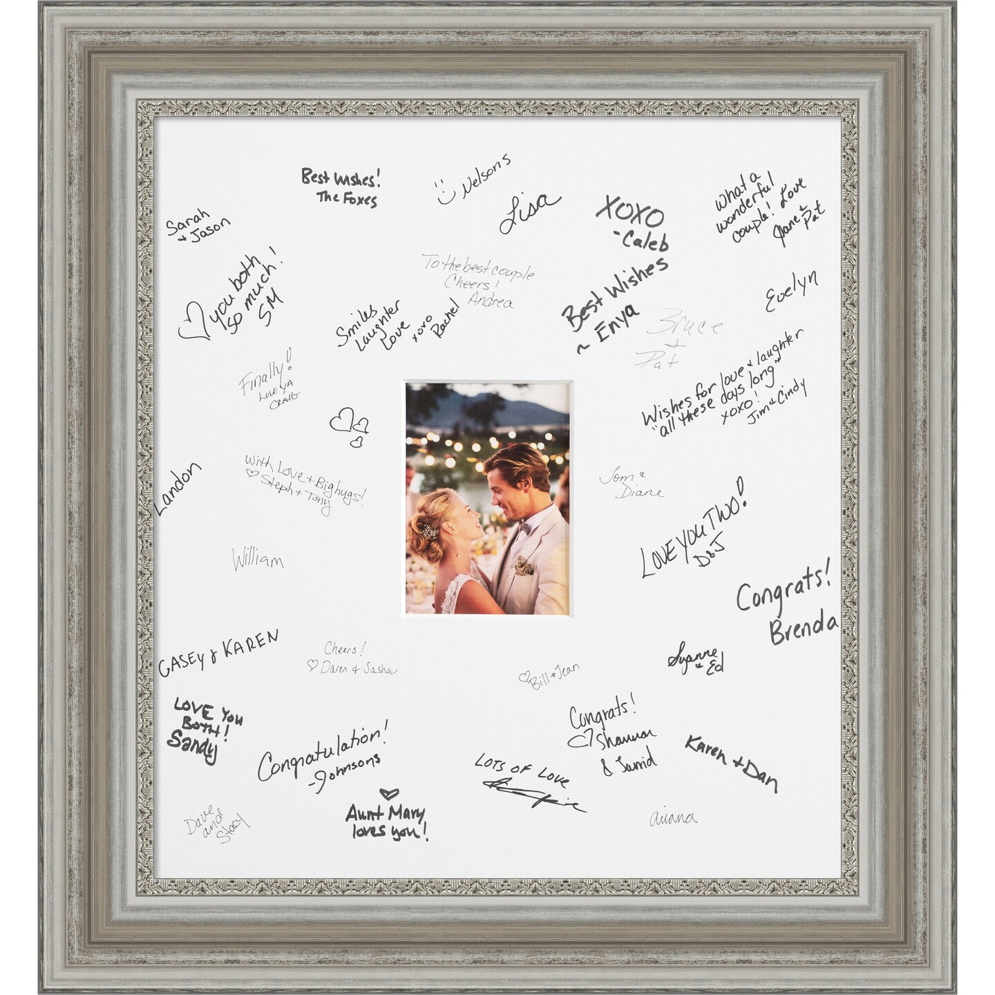 Parlor Signature Mat Picture Frame, Photo Frame Wedding Guest Book Alternative, Autograph Picture Mat for Signature Board, Wedding Celebrations Graduations Support Encouragement or Retirement