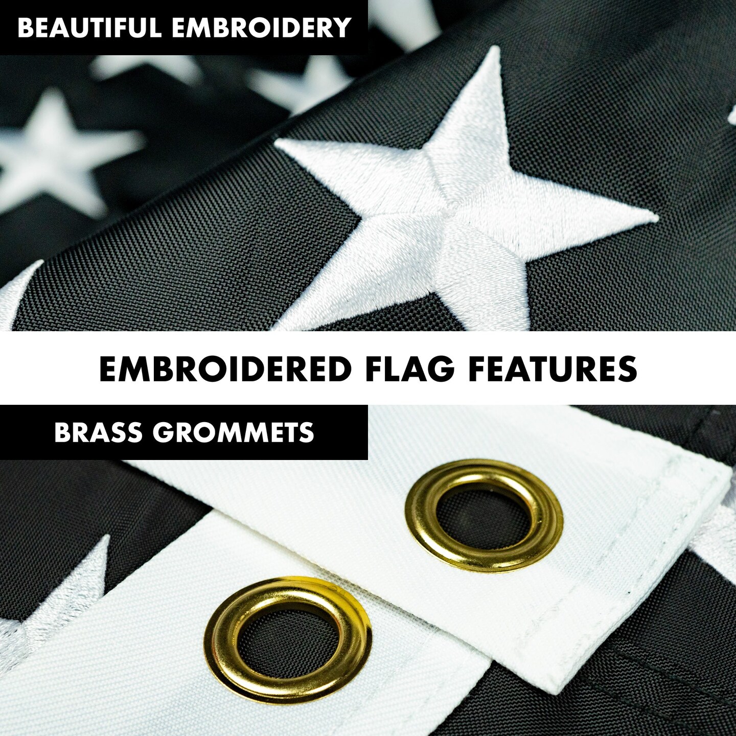 G128 - 6 Feet Tangle Free Spinning Flagpole (Black) Thin Red Flag Brass Grommets Embroidered 3x5 ft (Flag Included) Aluminum Flag Pole