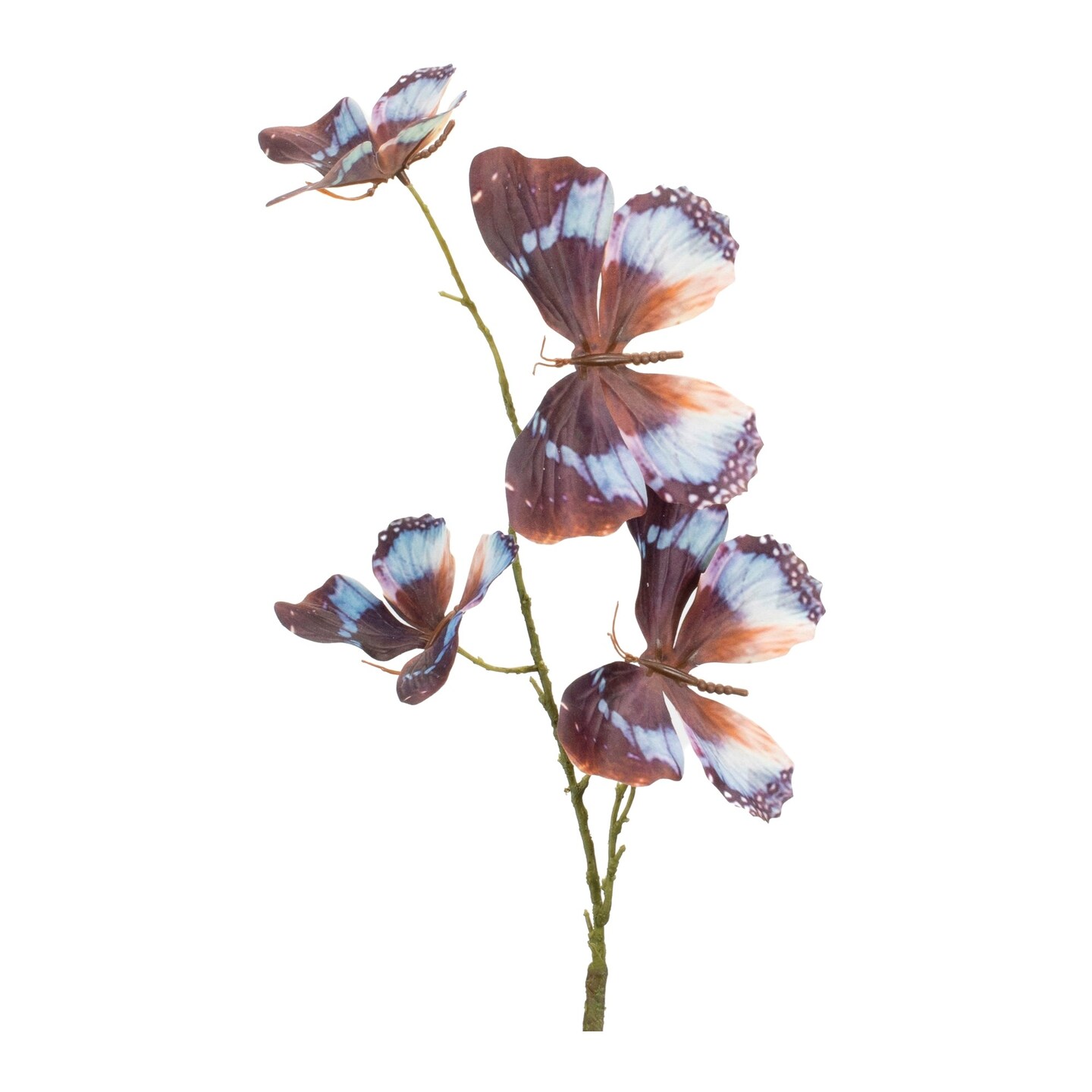 Melrose Artificial Butterfly Sprays - 32&#x22; - Brown and Blue - Set of 6