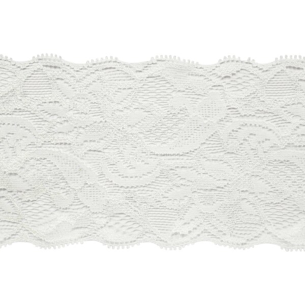 5 yards of Amelia 3 1/4" Stretchable Polyester Chantilly Lace Trim | 5 yard cut