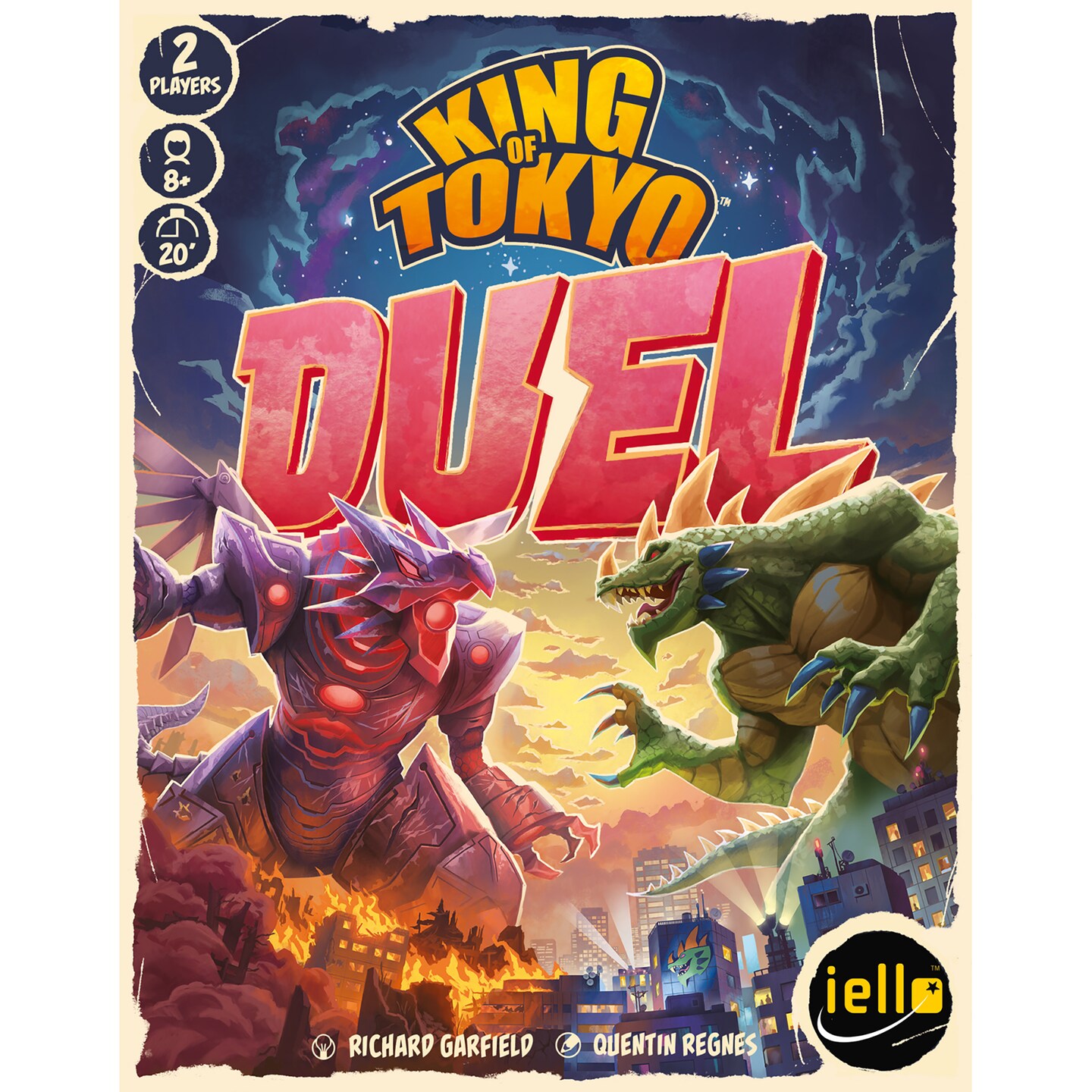 IELLO: King of Tokyo: Duel - Two-Player Board Game, Fun &#x26; Tactical Giant Monster Clash Dice Game, Classic Strategy, Family Ages 8+, 2 Players, 20 Min