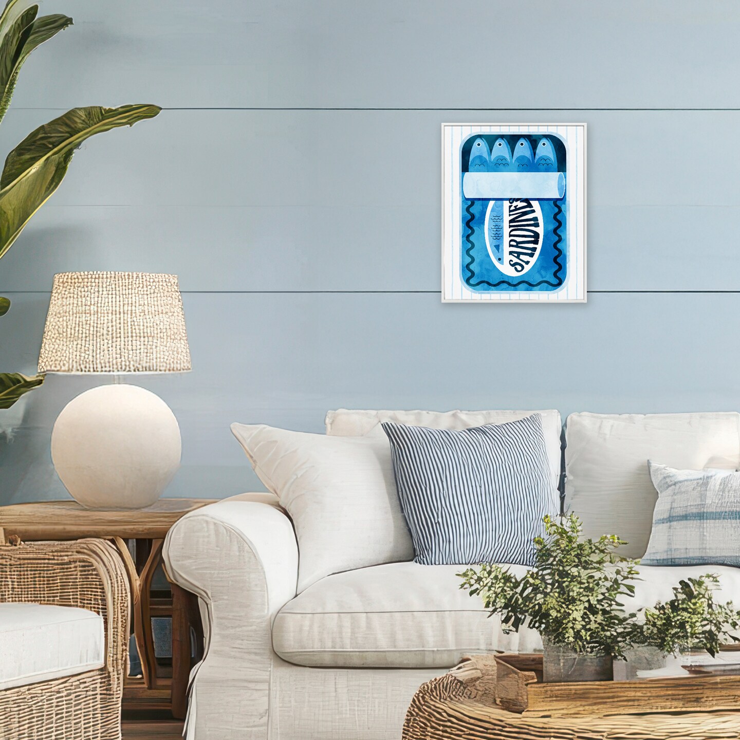 Stupell Industries Blue Canned Sardines Framed Giclee, design by Lil' Rue