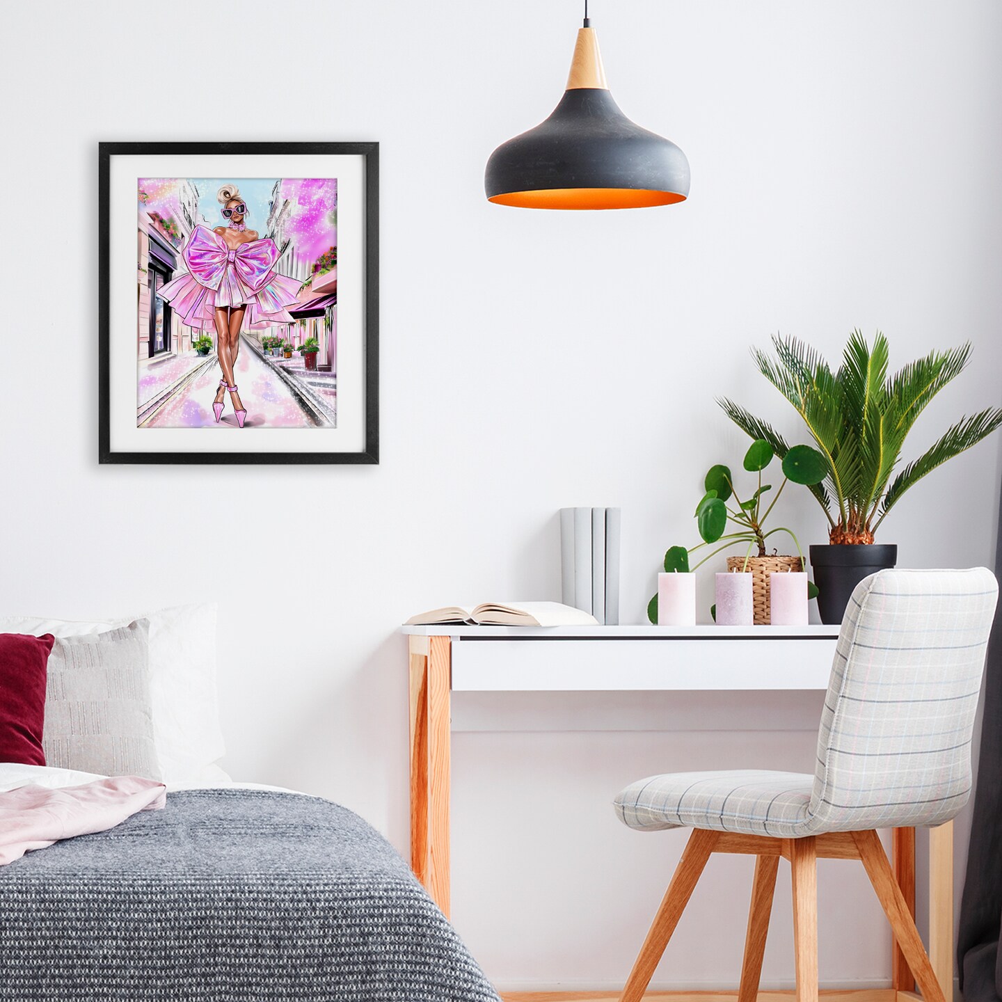 Stupell Industries Fashionista in Big City Framed Print Under Glass, design by Jess Stempel