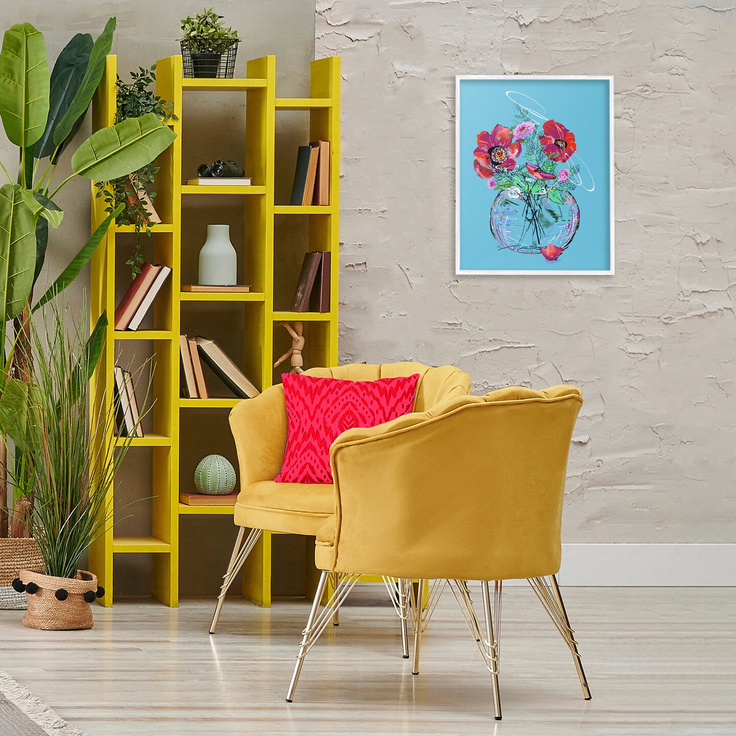 Stupell Industries Vivid Poppies in Clear Vase Framed Giclee, design by Susan Lugar