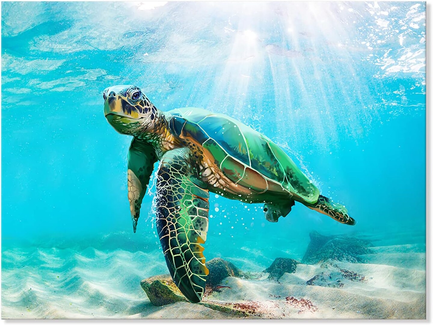 Summer Green Sea Turtle Wall Decor Tropical