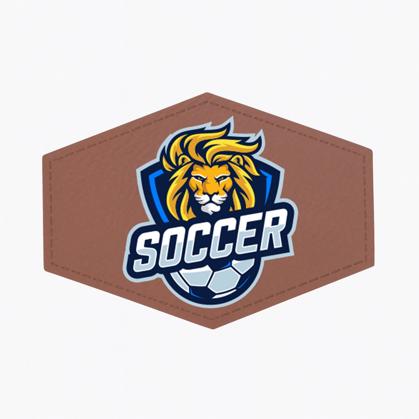 Engravable Leather Patch Blanks for Hats, Jackets & Bags – Laserable Faux Leather Patches with Adhesive & Stitch – Leatherette Apparel Patches (Hexagon, 5 Pack)