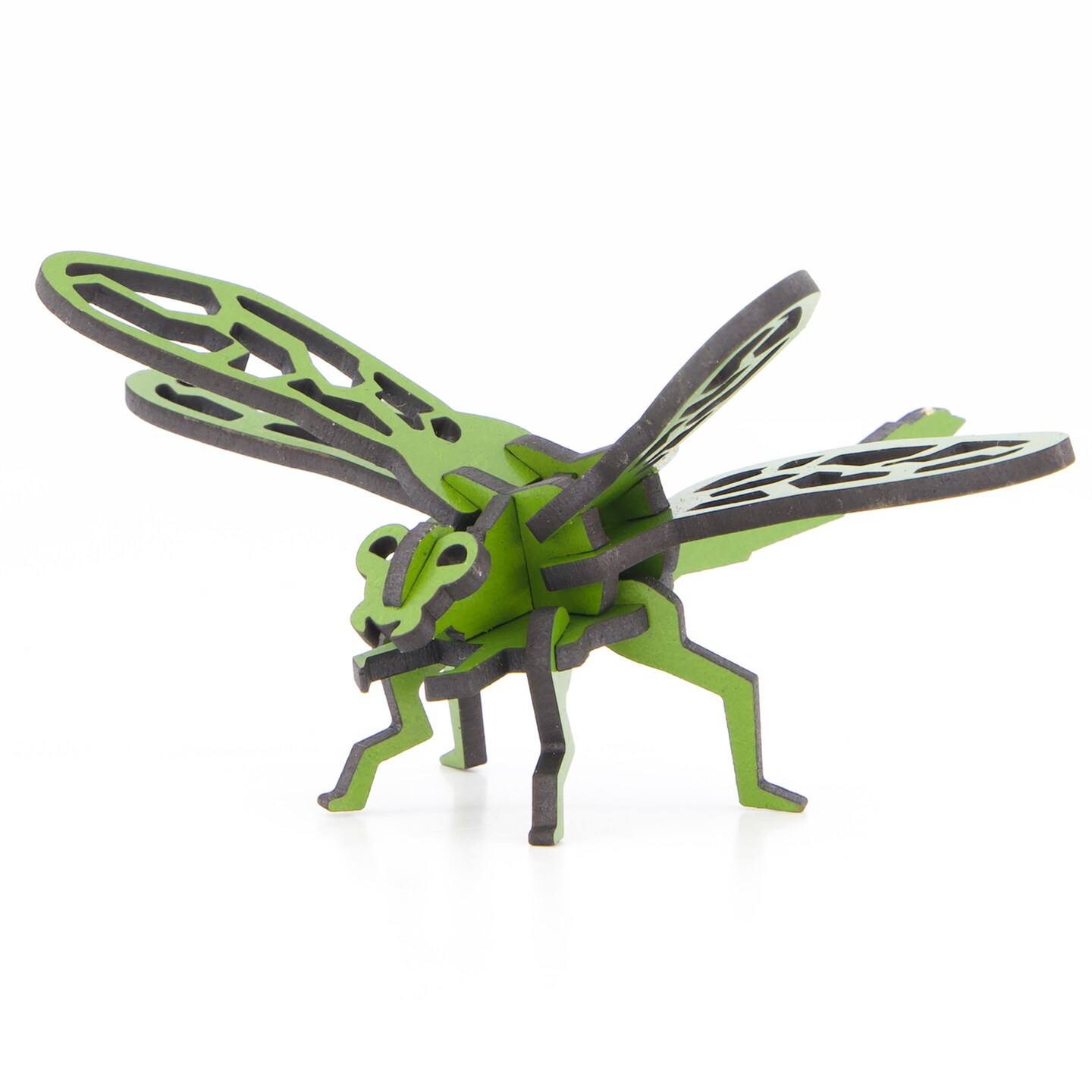Little & Wood: Woodlet: Small - Dragonfly - Green, 3D Wooden Kit-Set, Insect Puzzle, Easy Assembly, Pop Build Fun, Sustainably Sourced Wood, Ages 6+