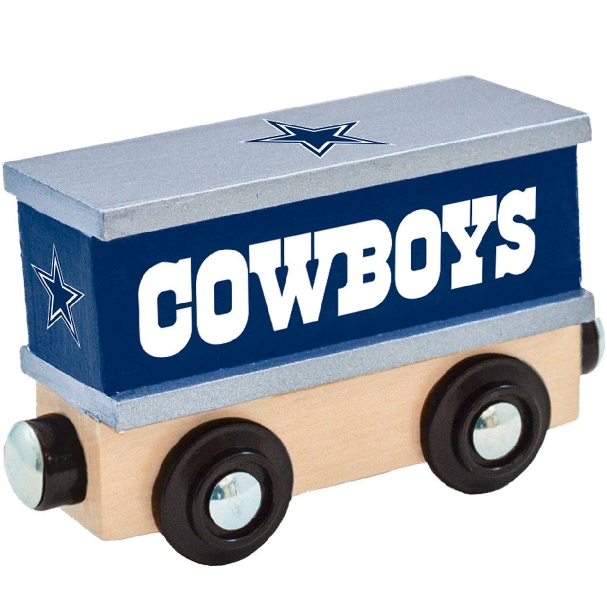 Dallas Cowboys Toy Train Box Car Wooden Hand-Painted Compatible With 1&#x22; Tracks