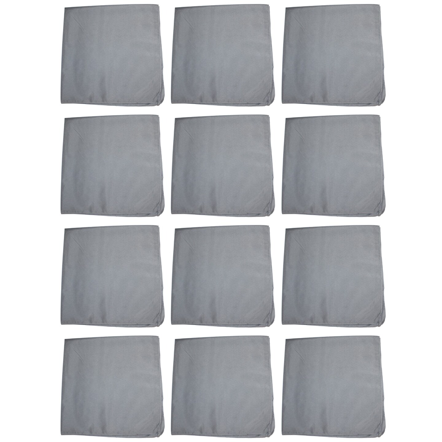 12 Pack Polyester Bandanas in Plain Colors Ideal for Work or Events