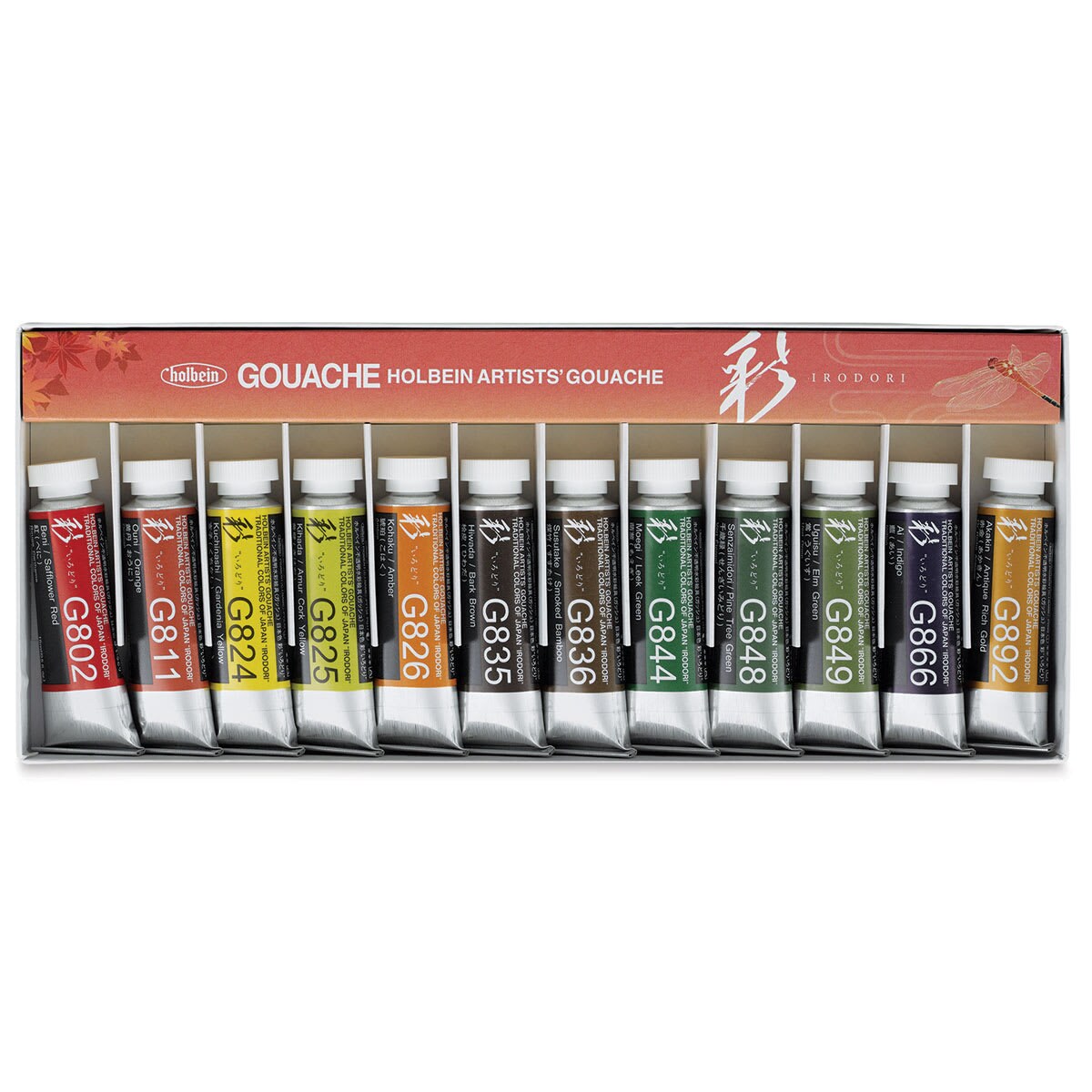 Holbein Irodori Artist Gouache - Set of 12, Autumn, 15 ml Tubes