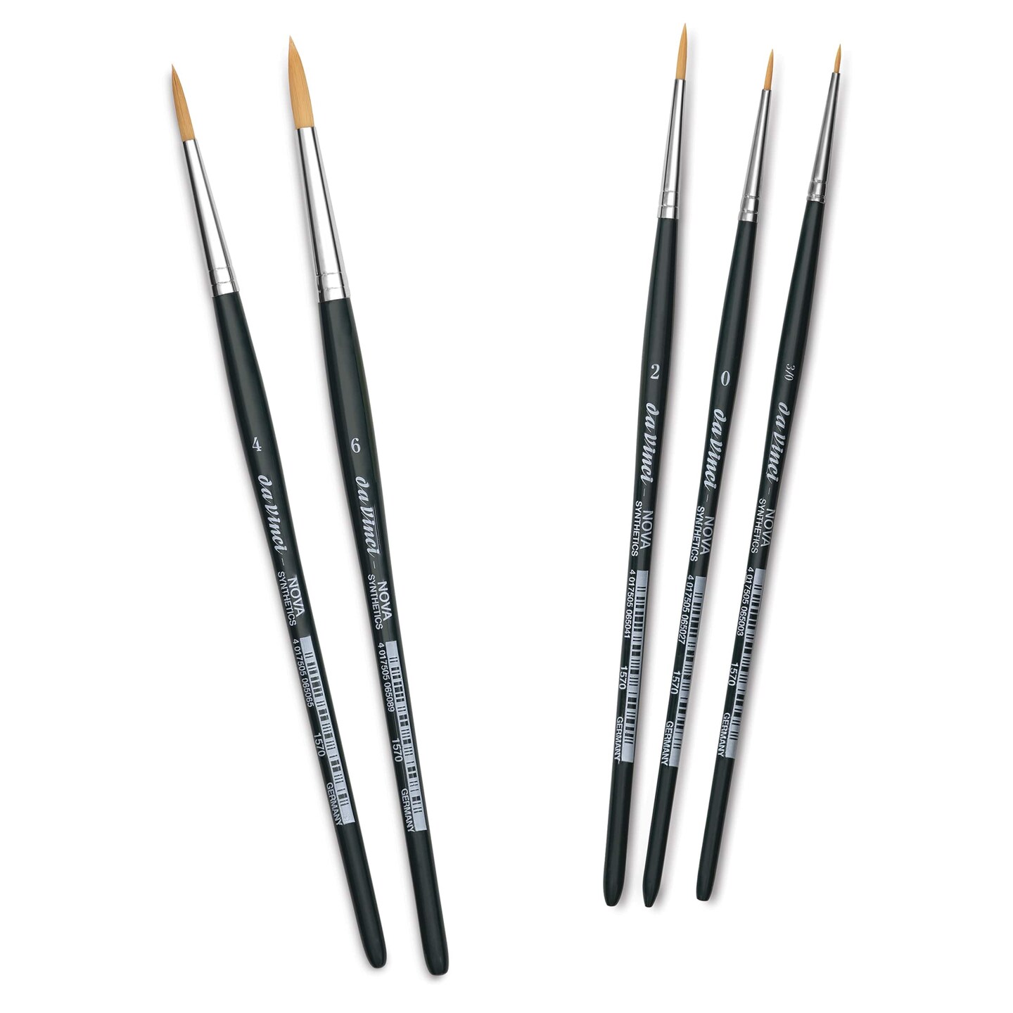 Da Vinci Nova Synthetic Brushes - Set 5230, Round, Short Handle, Set of 5