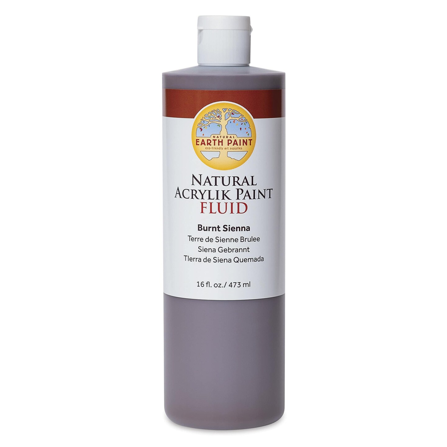 Natural Earth Paint Natural Fluid Acrylik Paint - Burnt Sienna, 473 ml