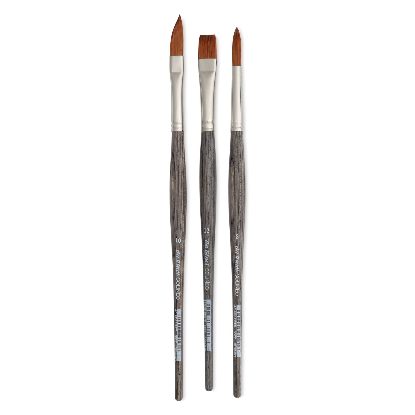 Da Vinci Colineo Synthetic Kolinsky Sable Brushes - Set of 3, Short Handle, Gift Box Set