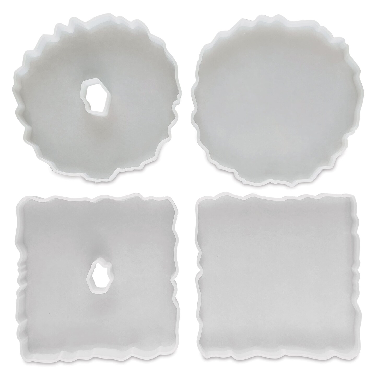 Jewelry Made By Me Coaster Silicone Molds - Pkg of 4, Geode Coasters