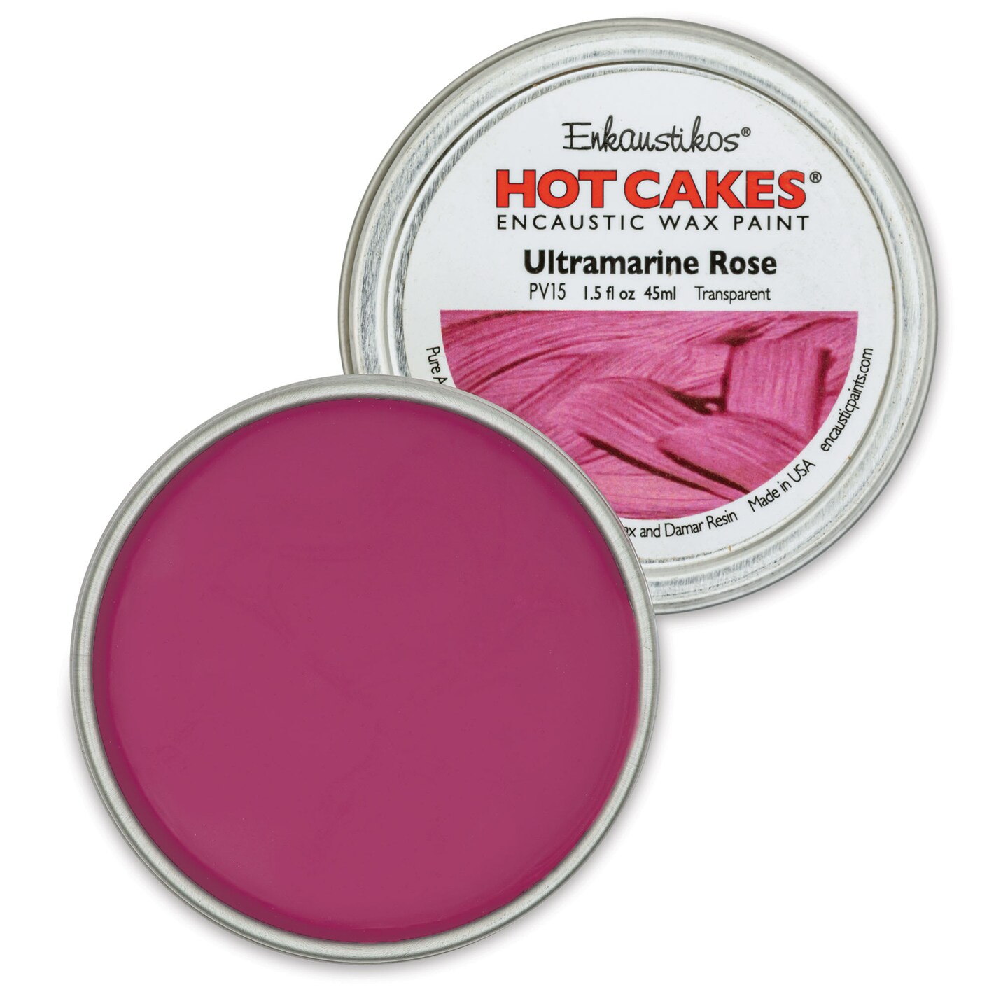 Enkaustikos Hot Cakes Encaustic Paint - Ultramarine Rose, 45 ml tin