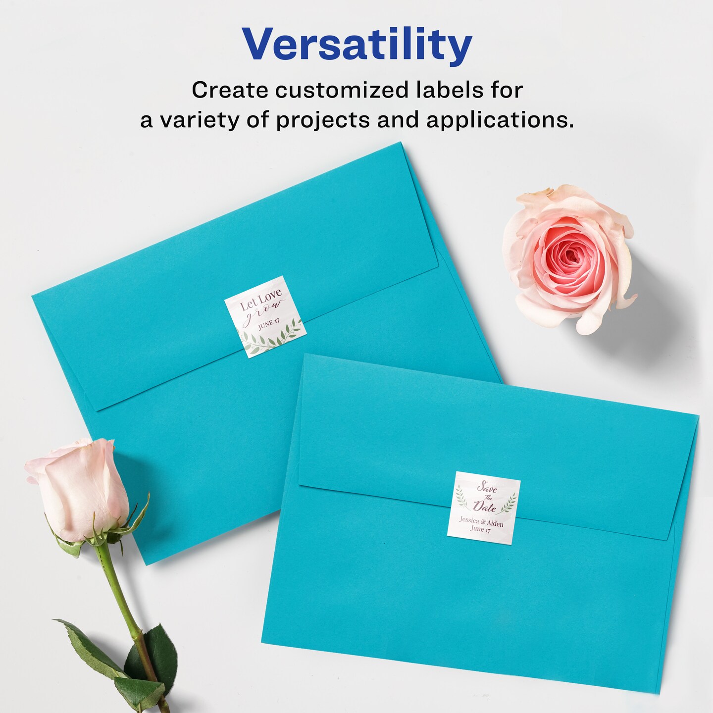 Avery Glossy White Square Labels with Sure Feed, 1" x 1"