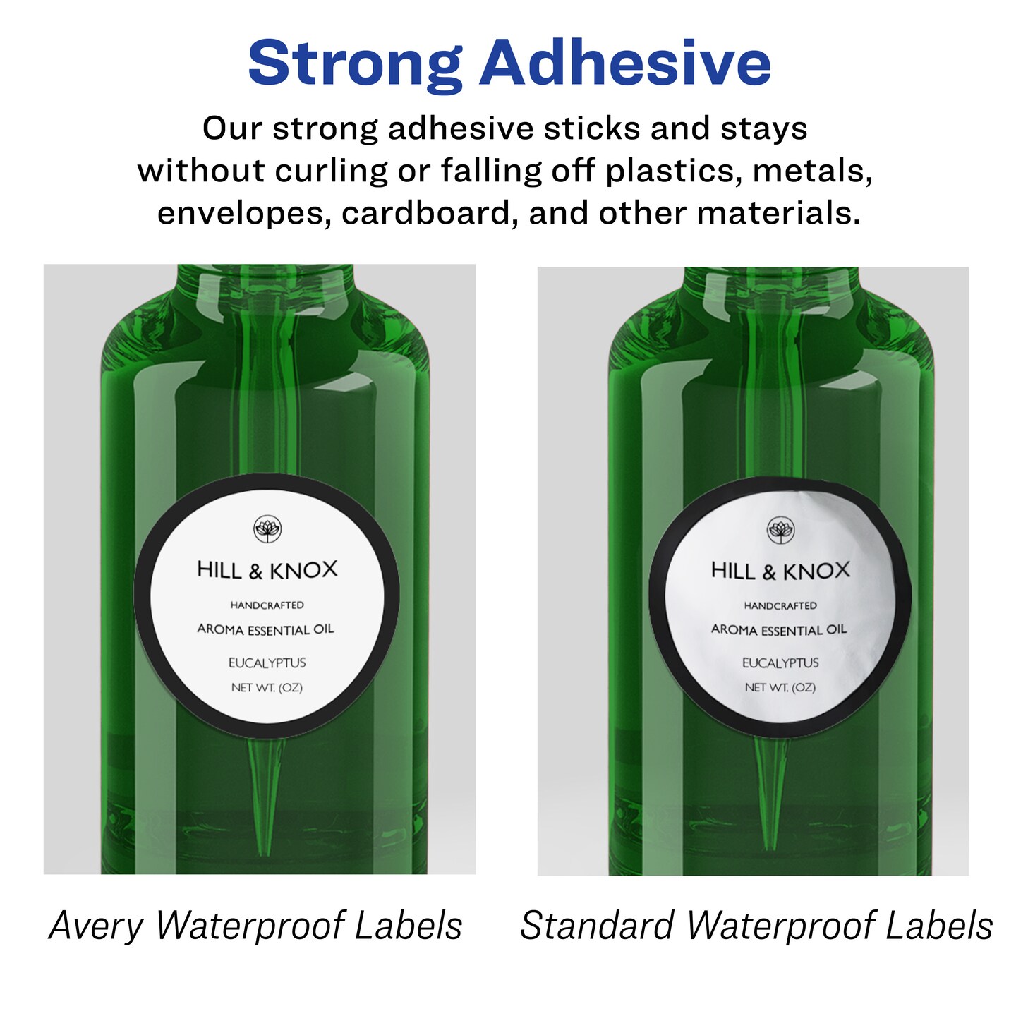 Avery Durable Waterproof Oval Scalloped Labels with Sure Feed, 2&#x22; x 3&#x22;