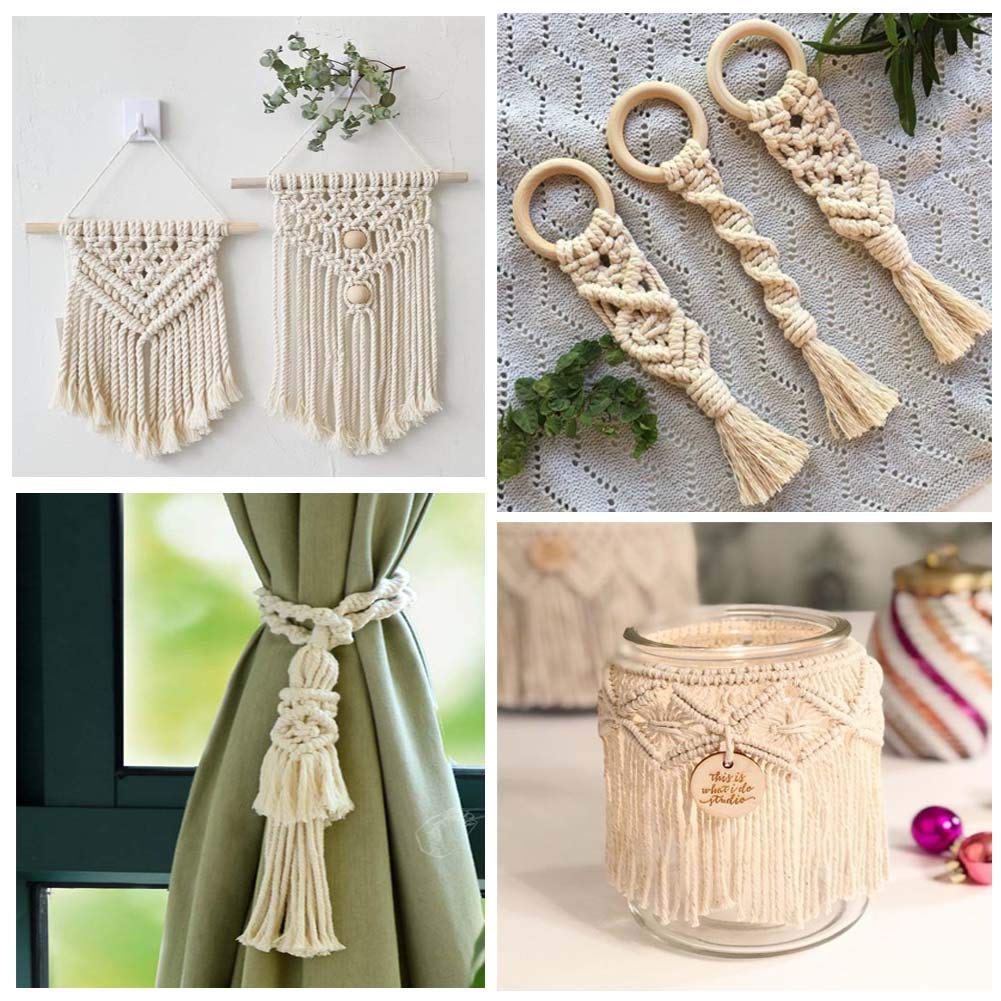 DIY Macrame Kit for Adults Beginners Craft for Making 3 Macrame Plant Hangers Macrame Wall Decor Macrame Supplies Wooden Beads Wooden Rings Metal Rings Macrame Kits for Starter