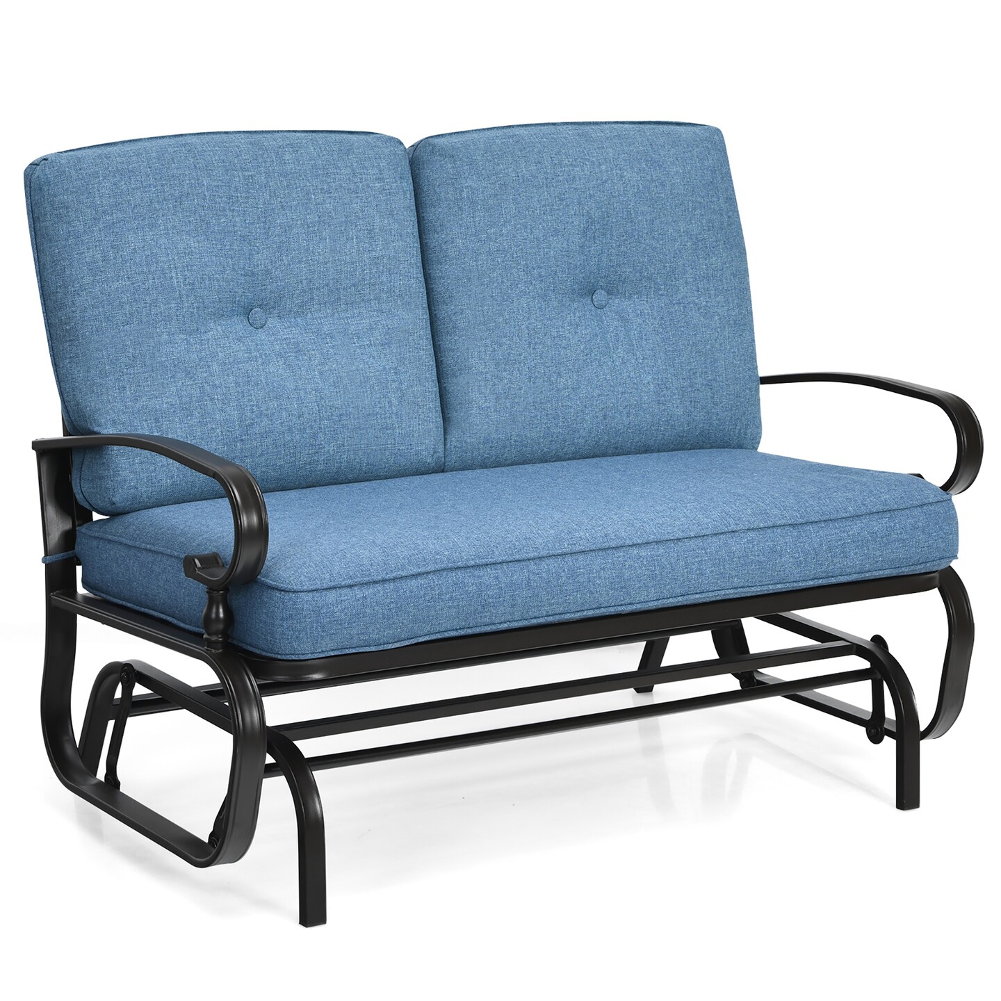 Costway 2-Person Outdoor Swing Glider Chair Bench Loveseat Cushioned Sofa Blue/Beige/Grey/Navy