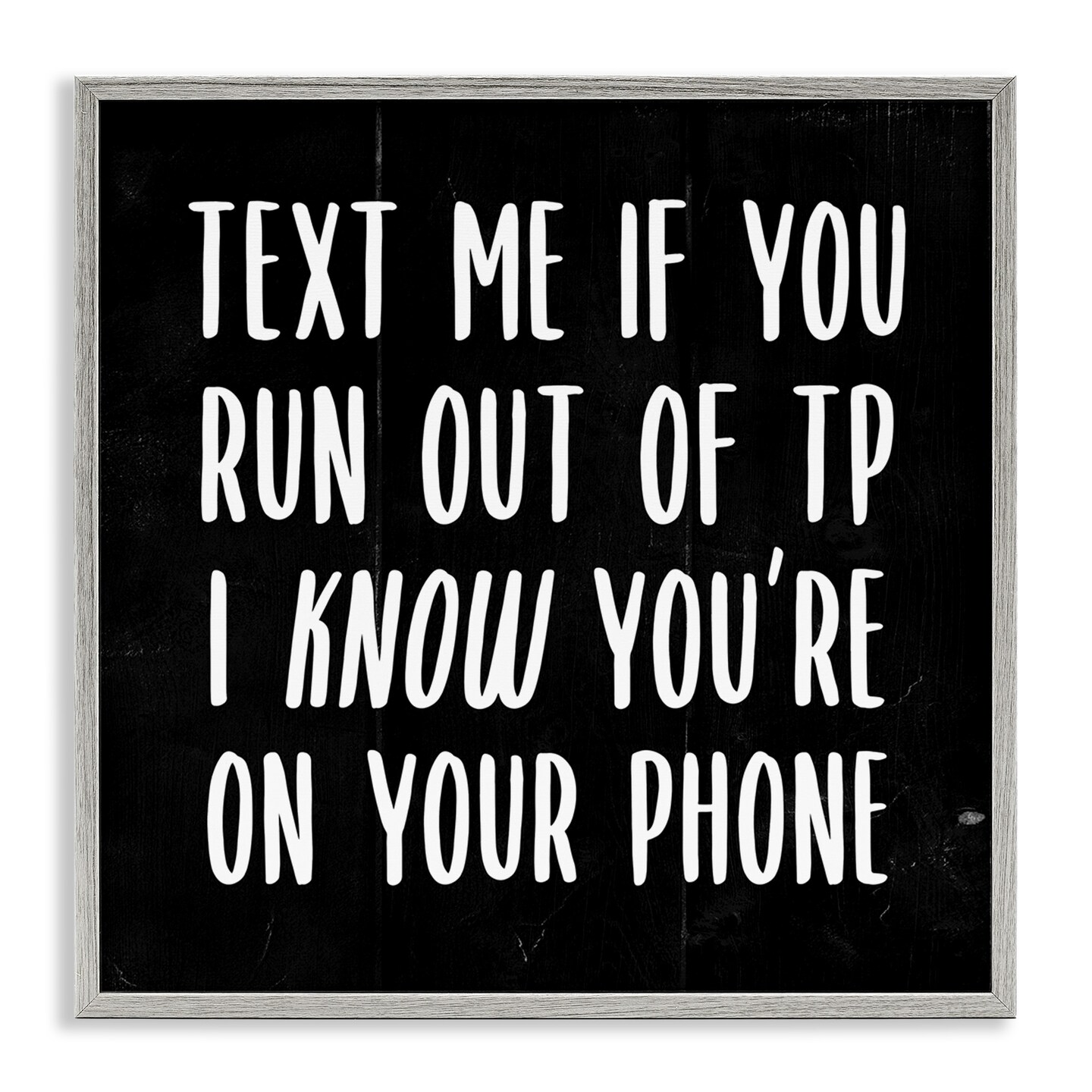 Stupell Industries Text Me For TP Funny Bathroom Framed Giclee Art