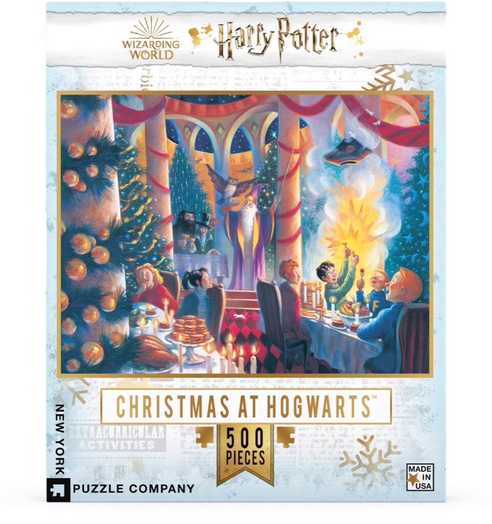 New York Puzzle Company Christmas at Hogwarts 500 500 Piece Piece Jigsaw Puzzle