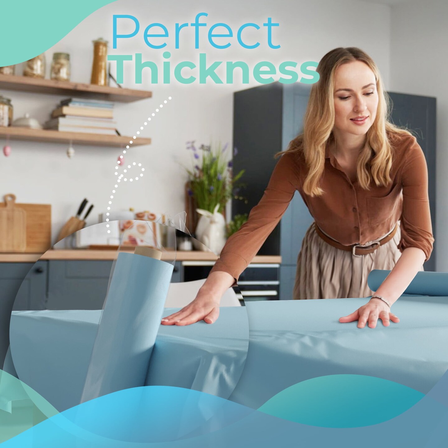 Exquisite Plastic Table Cover Roll – 40" x 300' Disposable Tablecloth Roll – Premium Thick 0.5 MIL Plastic Banquet Roll – Party Table Cover Roll for Events & Catering