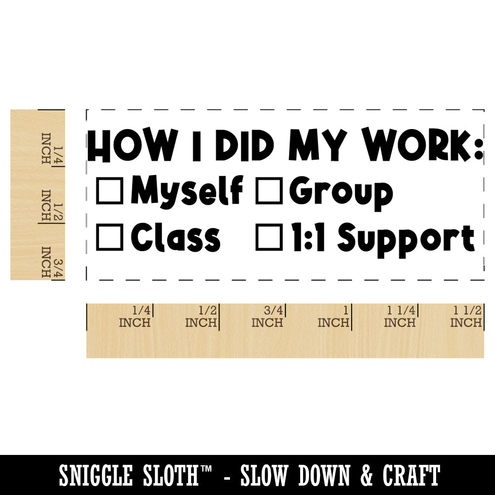 How I Did My Work Checklist Teacher Student School Self-Inking Rubber Stamp Ink Stamper