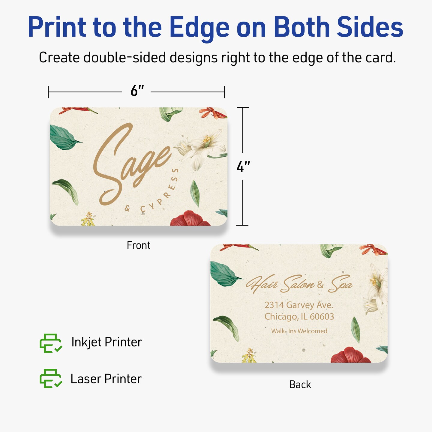 Avery Matte Ivory Postcards, 4" x 6" Rectangle Rounded Corners