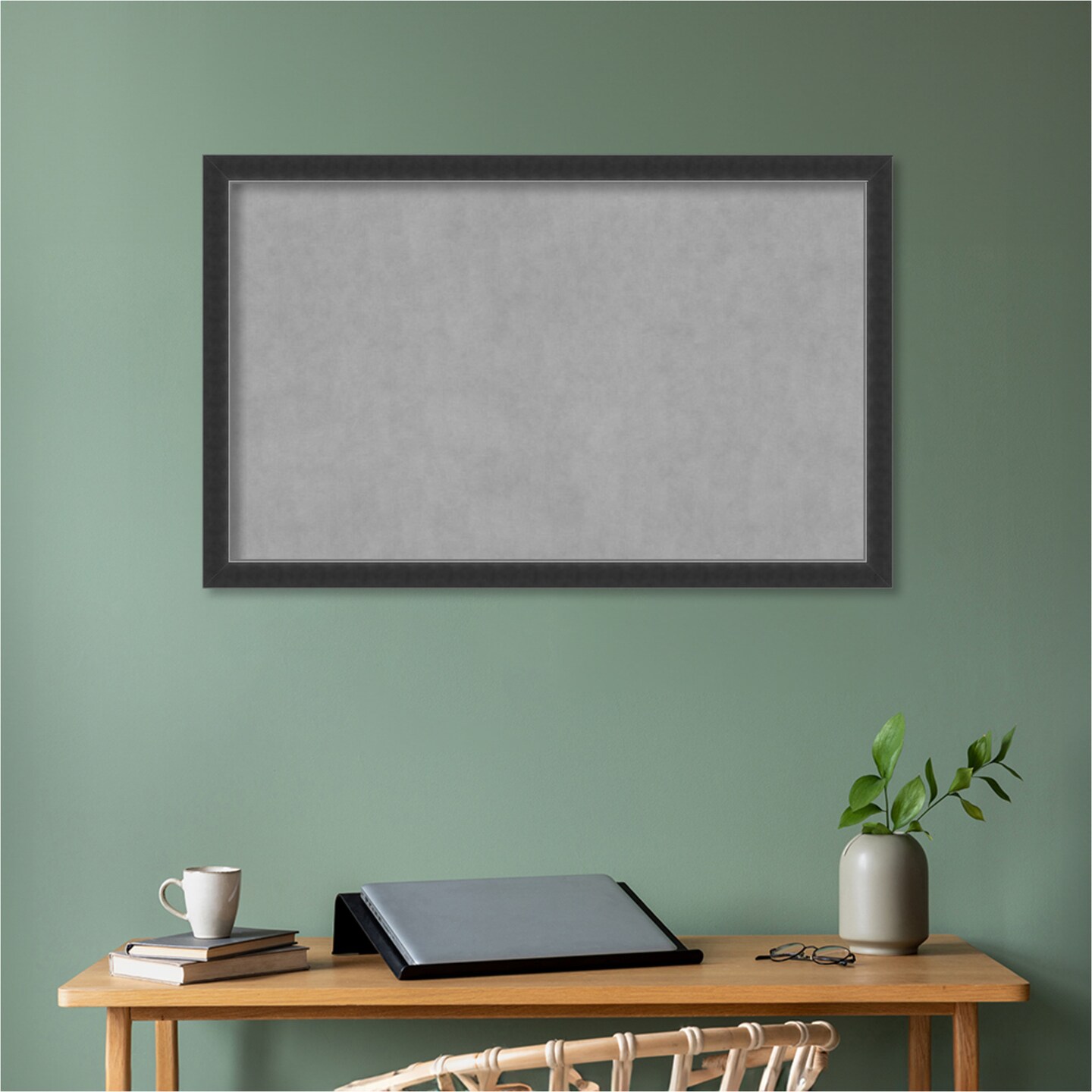 Corvino Black Narrow Wood Framed Magnetic Board