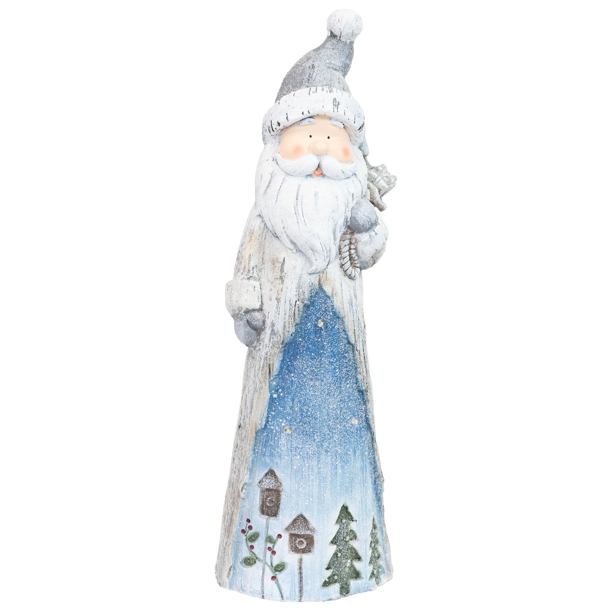 Sunnydaze Rustic Father Christmas Indoor Pre-Lit Led Statue - 27 In