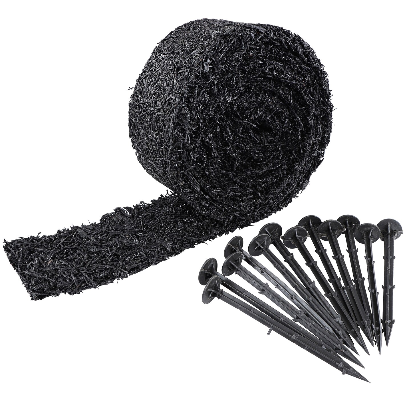7Penn Black Rubber Mulch for Landscaping - 4.5in x 10ft Rubber Mulch Mat Roll