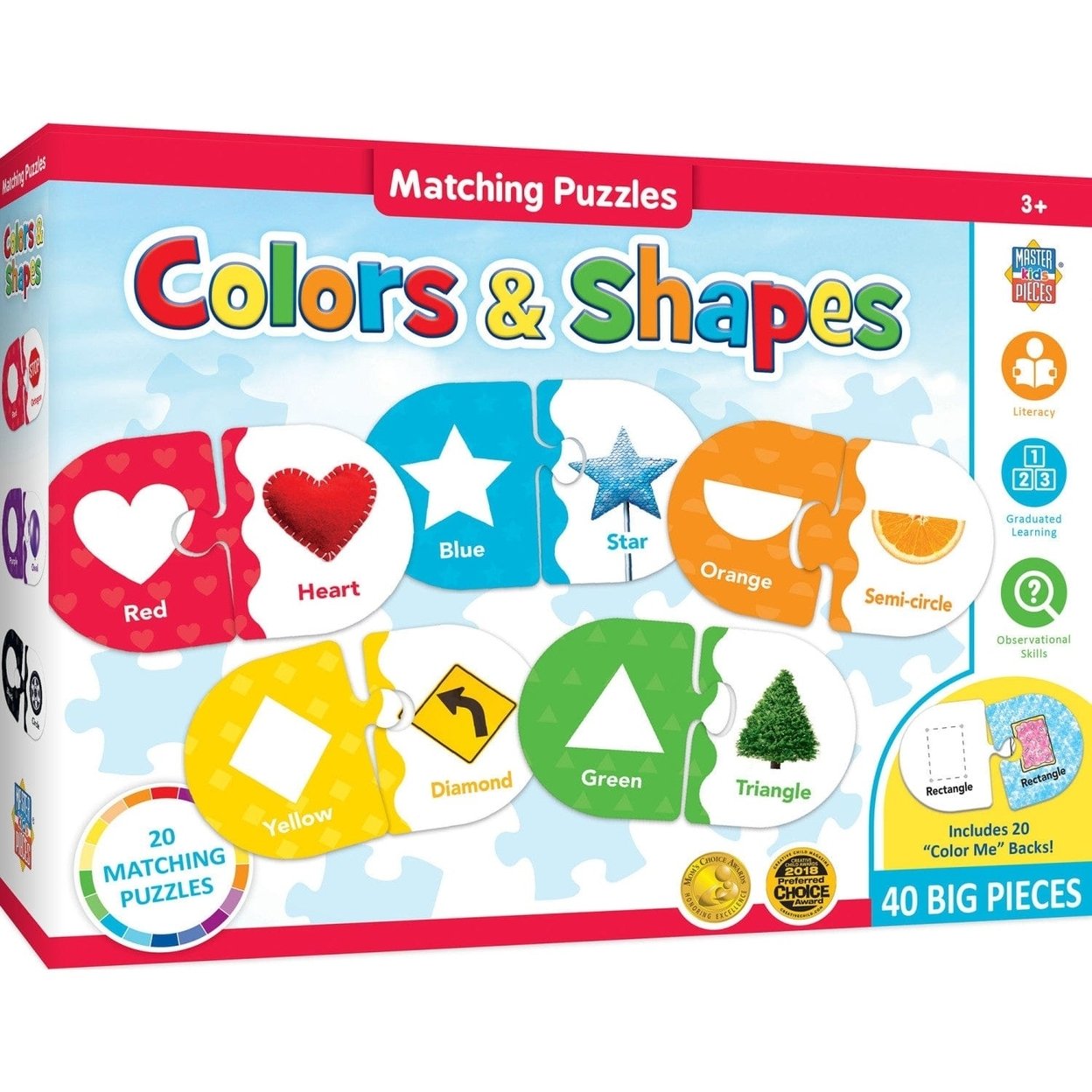 Educational Matching Jigsaw Puzzle For Kids Colors And Shapes Learning Game