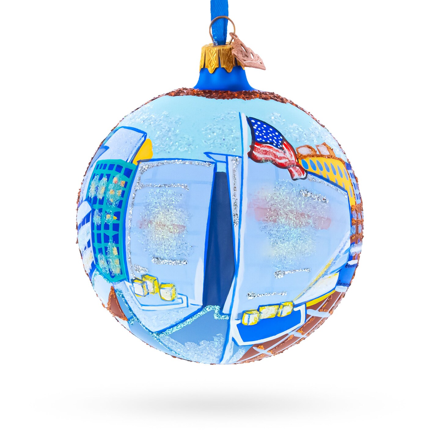 The National WWII Museum, New Orleans, Louisiana, USA Glass Ball Christmas Ornament 4 Inches