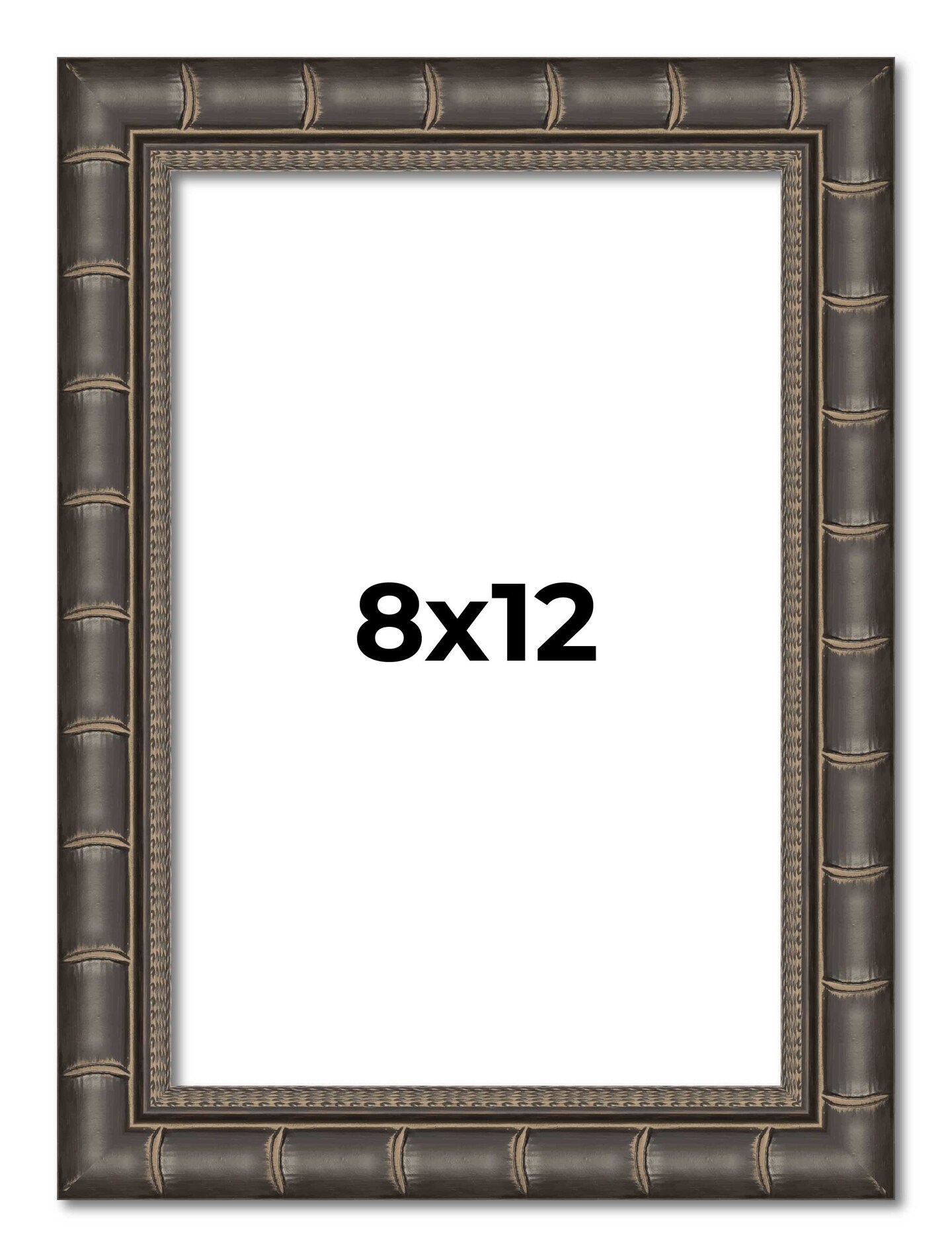 8x12 Modern Bamboo Picture Frame with UV-Resistant Acrylic &#x26; Acid Free Backing, Available in  5 Finishes - Gold, Silver, Brown, Black, and Natural