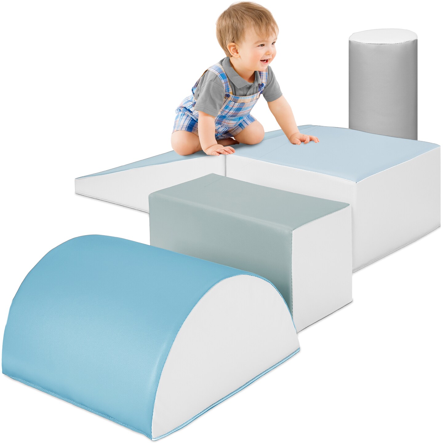 Best Choice Products 5-Piece Kids Climb & Crawl Soft Foam Block Playset Structures for Child Development