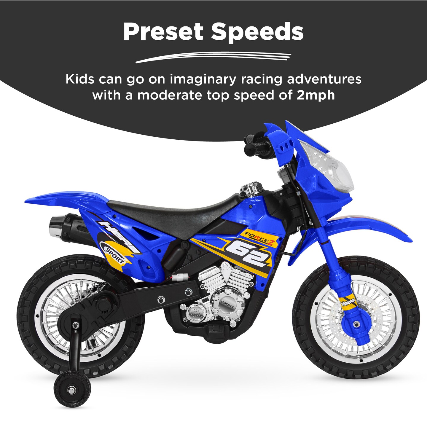 Best Choice Products 6V Kids Electric Battery Powered Ride On Motorcycle w/ Training Wheels, Lights, Music