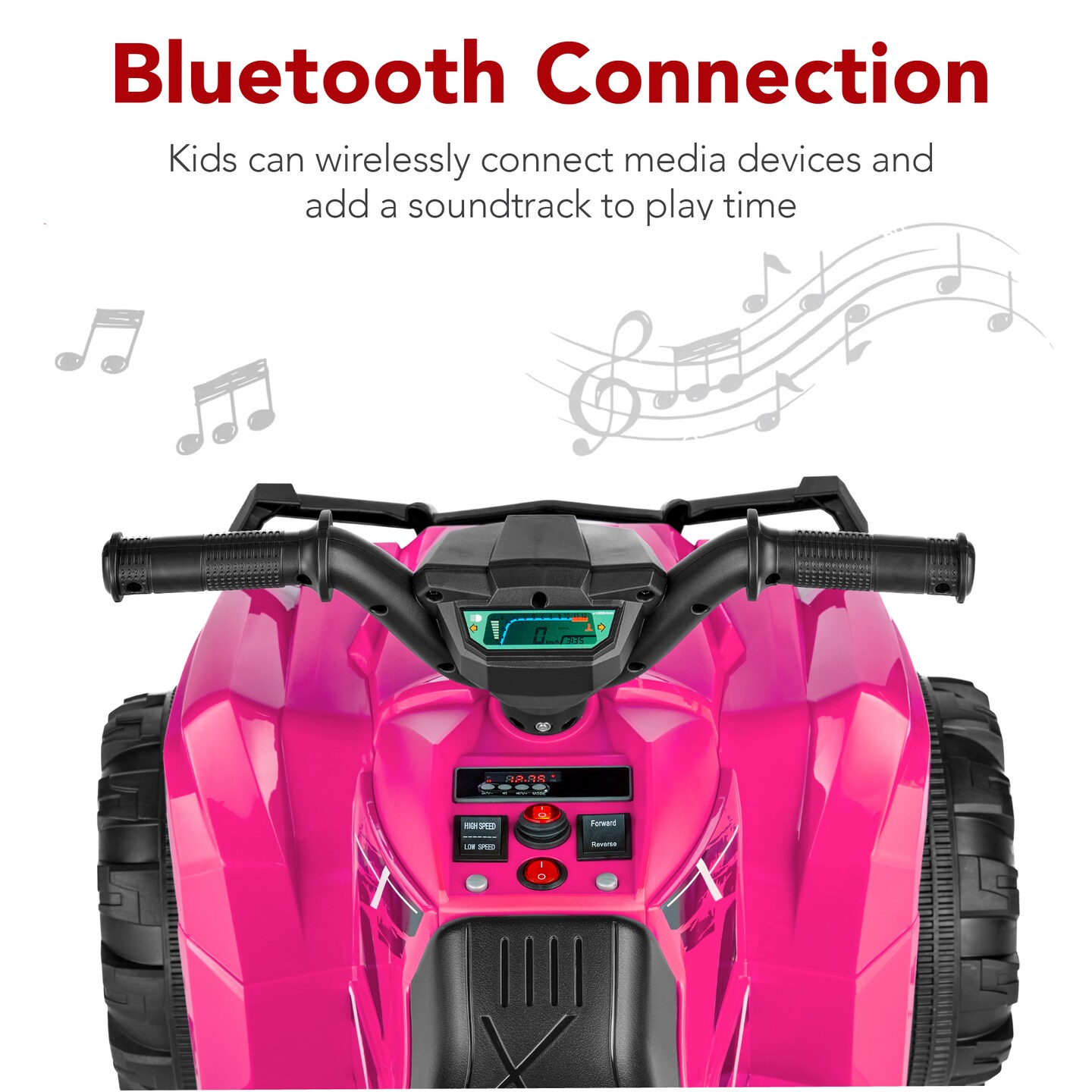 Best Choice Products 12V Kids Ride-On ATV Quad w/ Bluetooth, 2.4mph Max, Treaded Tires, LED Lights, Radio