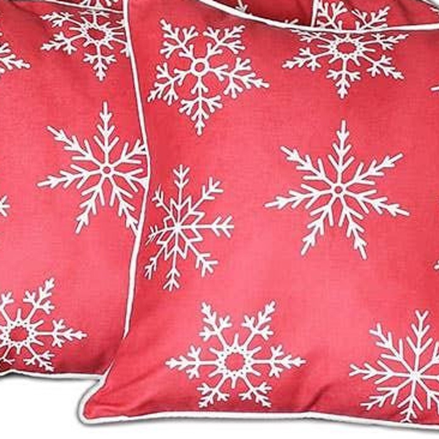 Edge Collections - 18 x 18 " - Elegant Snowflake Throw Pillows for Festive Home Décor - 4 Pieces