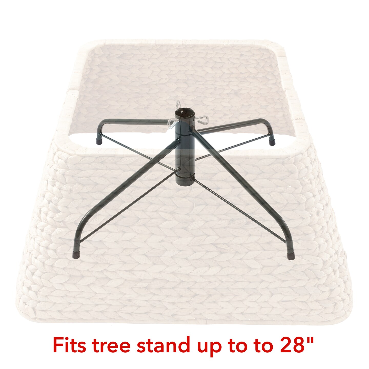 Casafield 22-Inch Christmas Tree Collar, Water Hyacinth Woven Tree Square Base Cover with Cord Cut Out,