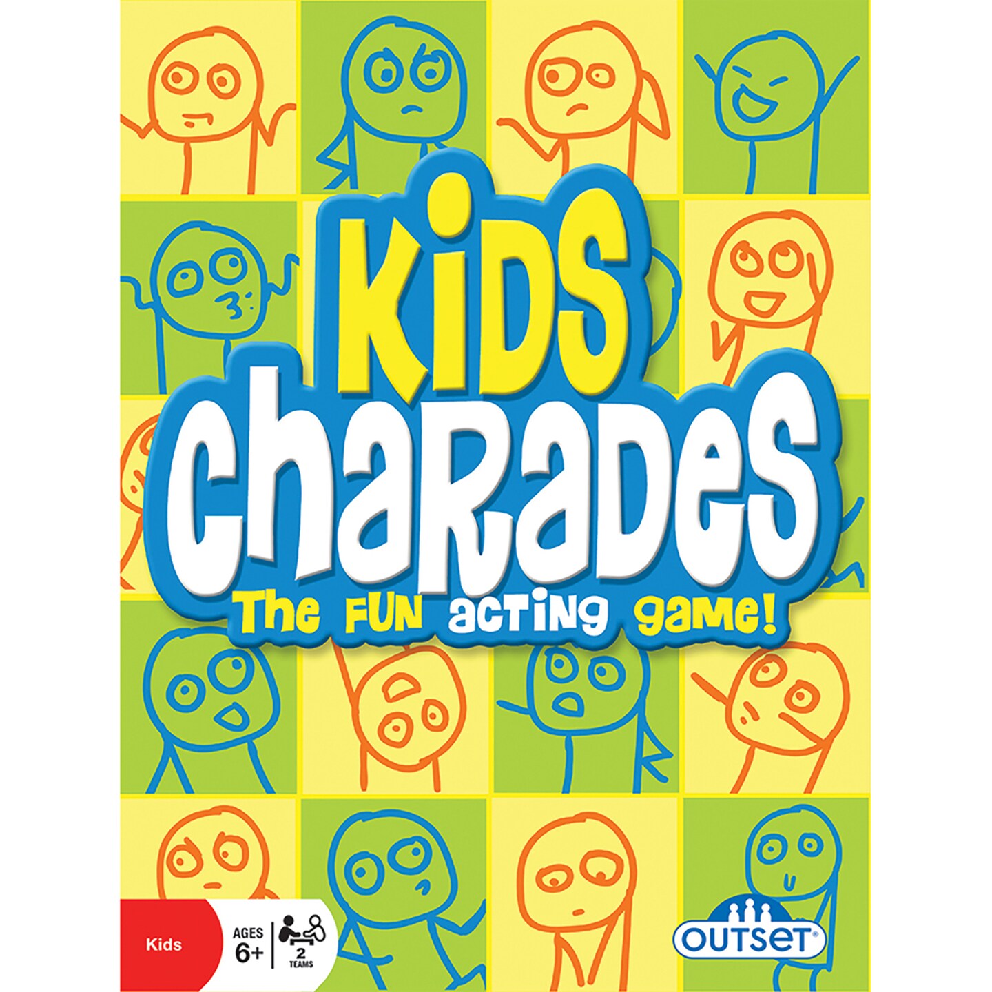 Outset Media: Kids Charades (New Box Size) - 300 Charades, Act-It-Out Family Game, Builds Imagination &#x26; Creativity, Fun Party Game, Ages 6+, 2 Teams